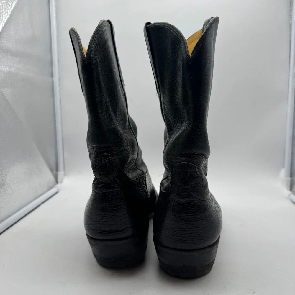 Anderson Bean Boot Company Mens Black Leather Cowboy Boots Style 3213A Size 4120 - Picture 4 of 7